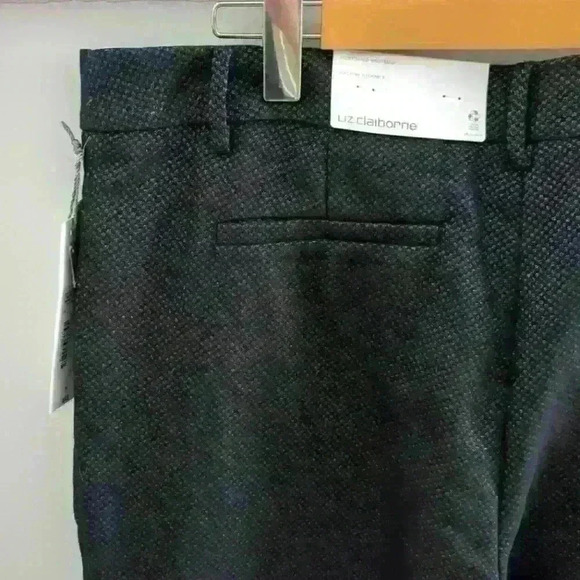 LIZ CLAIBORNE | Women's Black Metallic Emma Ankle  Length Mid Rise Pants - Picture 6 of 6
